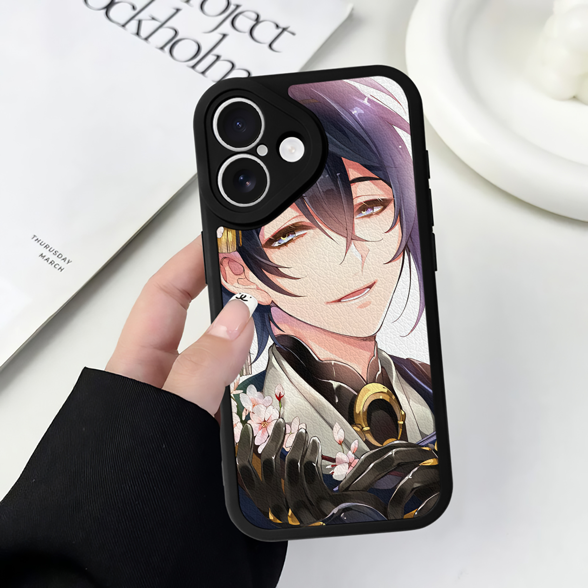 （画像用） 刀剣乱舞 Touken Ranbu 【iPhone 16シリーズ対応】シリコンスマホケース（レザー調） 材質：シリコン
